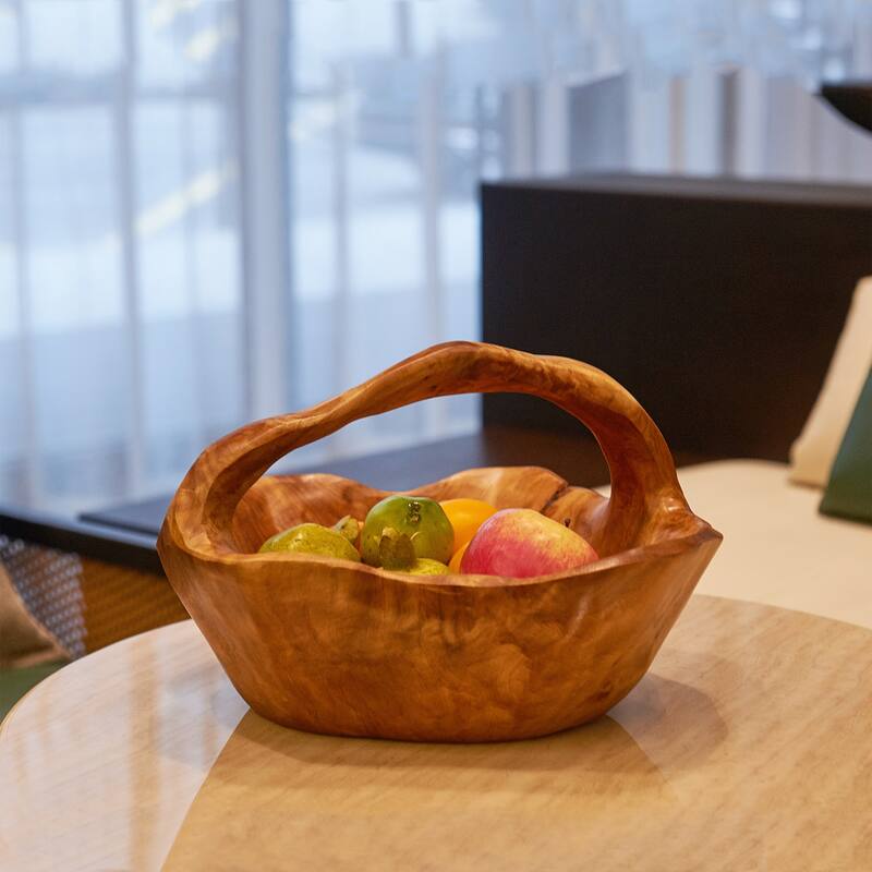 Greenage Cedar Basket with Handle,Perfect for Fruit Display
