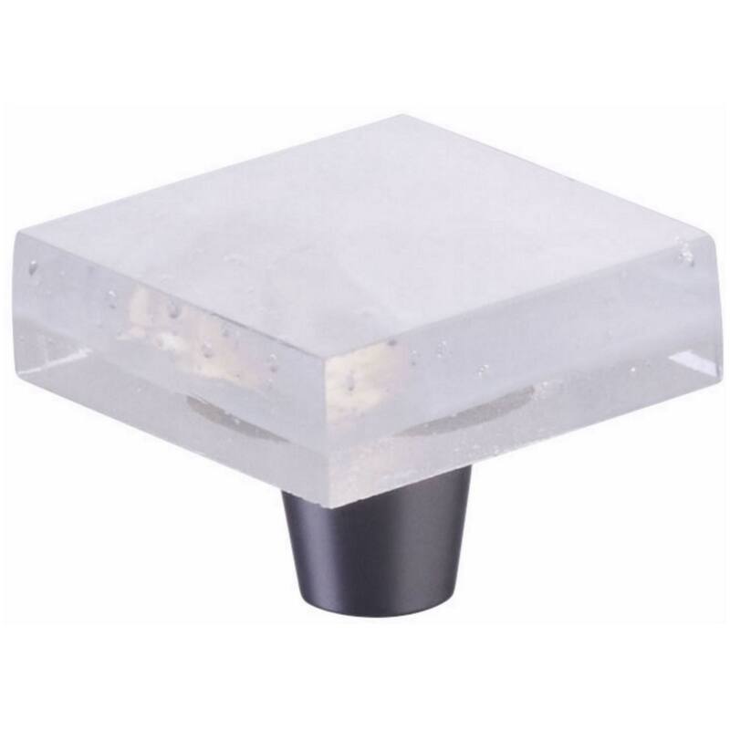 Schaub and Company 211066-TW Fused Glass 1-1/2" Flat Square Artisan - Brushed Stainless Steel