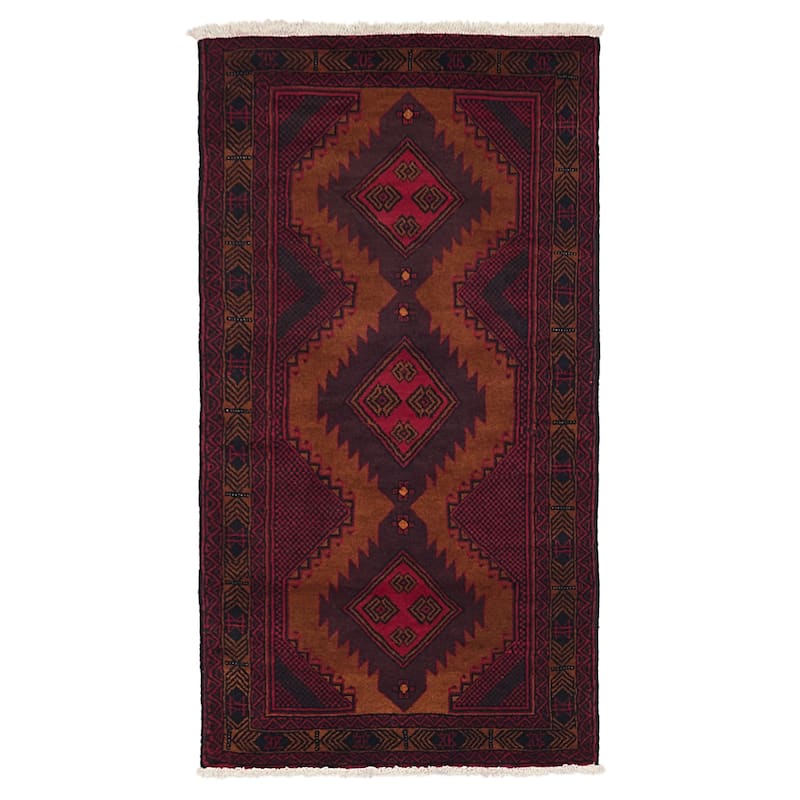 ECARPETGALLERY Hand-knotted Teimani Burnt Orange Wool Rug - 3'4 x 6'0