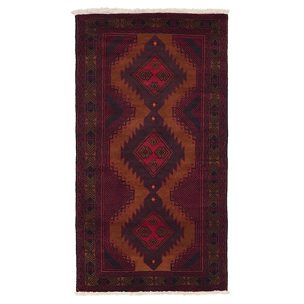 ECARPETGALLERY Hand-knotted Teimani Burnt Orange Wool Rug - 3'4 x 6'0