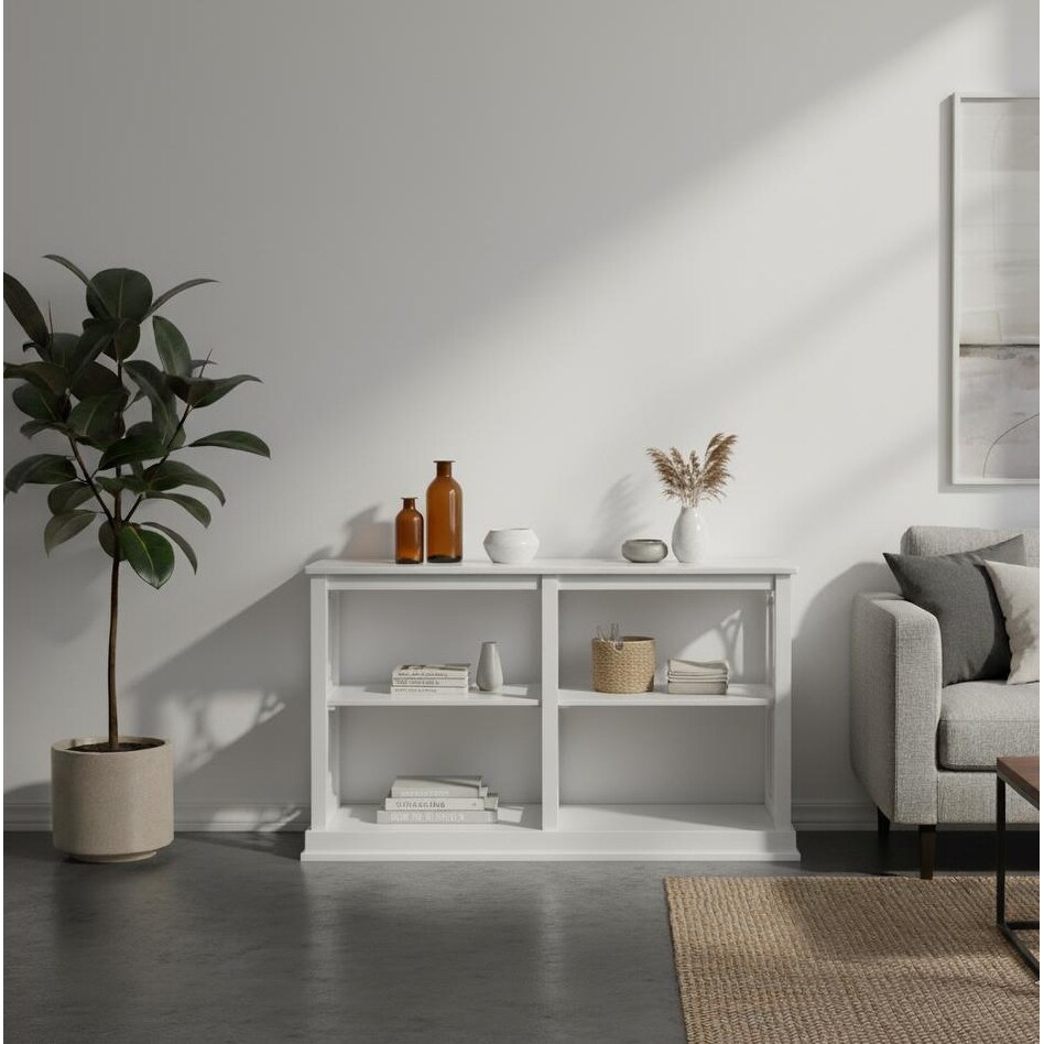 Alpes Clean-White Acacia Wood Console Vintage Entryway Table - On