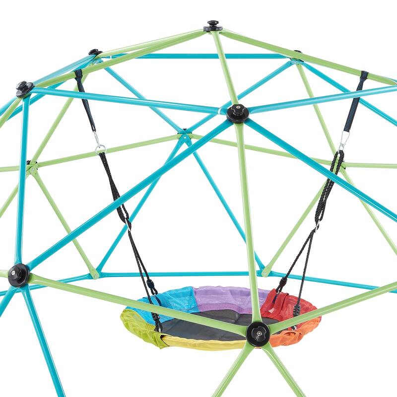 10FT Jungle Gym Climbing Dome for Kids with Saucer Swing and Promotes Active Play and Fitness - 120 x 120 x 60 in