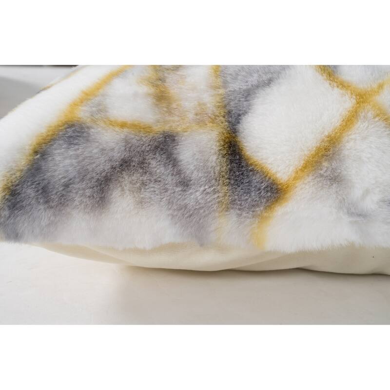 Faux Rabbit Fur Printed Pillow