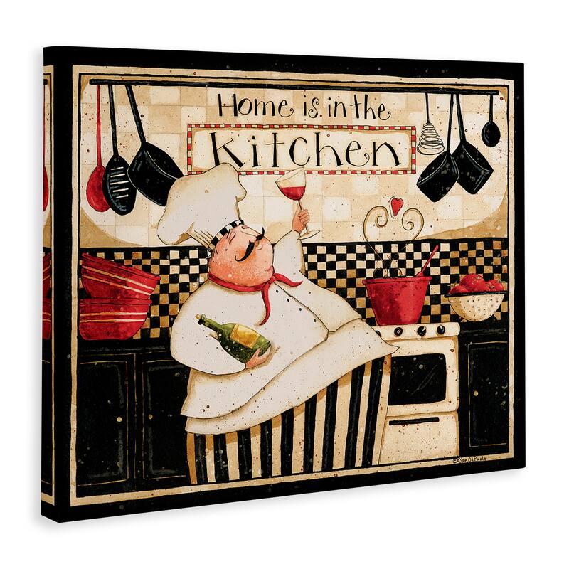 Stupell Home is in the Kitchen with Happy Chef Illustration Canvas Wall Art - Multi-Color