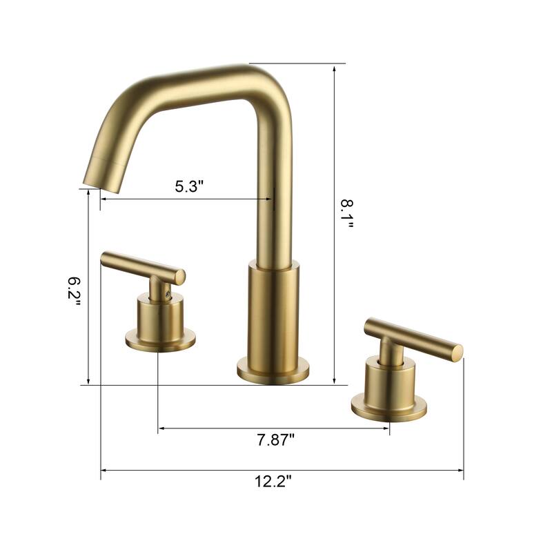 CASAINC 8 in. Widespread 2-Handle Bathroom Faucet with Valve