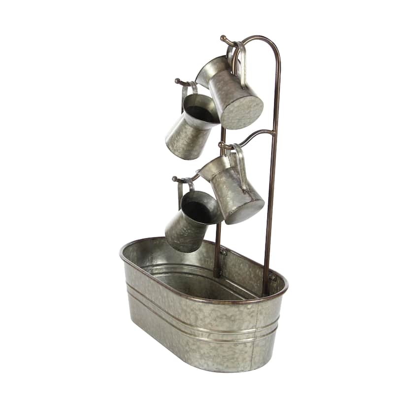 Metal Fountain with Watering Cans - Gray - Roche River Decor