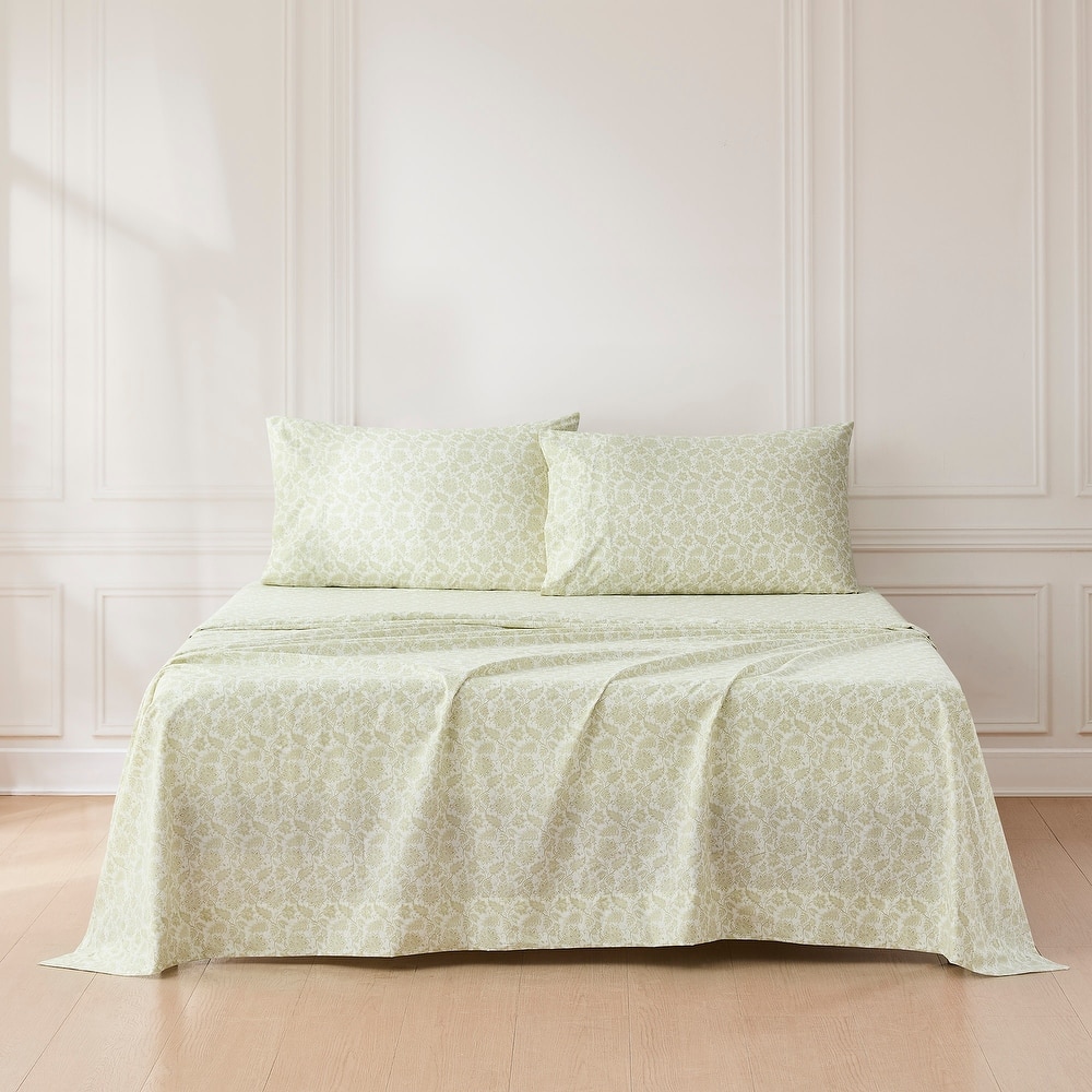 Lush Decor Floral Jacobean Sage Cotton Sheet Set