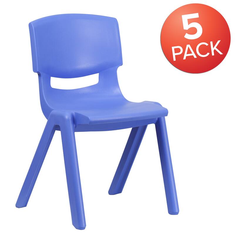 5 Pack Plastic Stackable School Chair with 15.5'' Seat Height