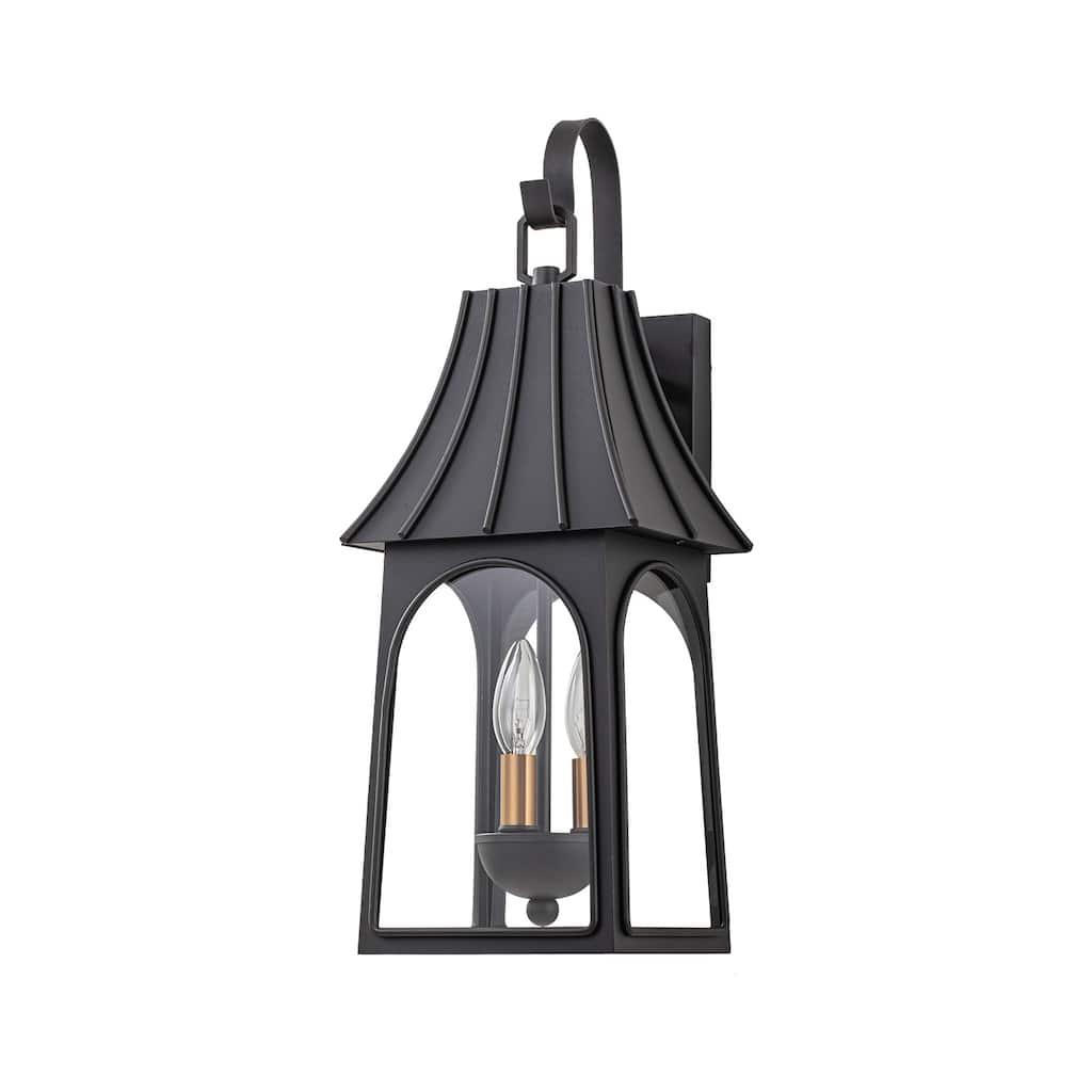 3-Light Outdoor Umbrella Dimmable Matte Exterior Lantern Wall Sconce Light