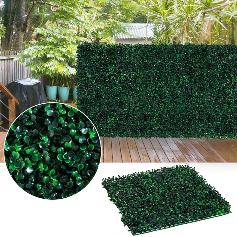 Outsunny Green Soft 19.75-inch Artificial Milan Grass Panel (Set of 12)