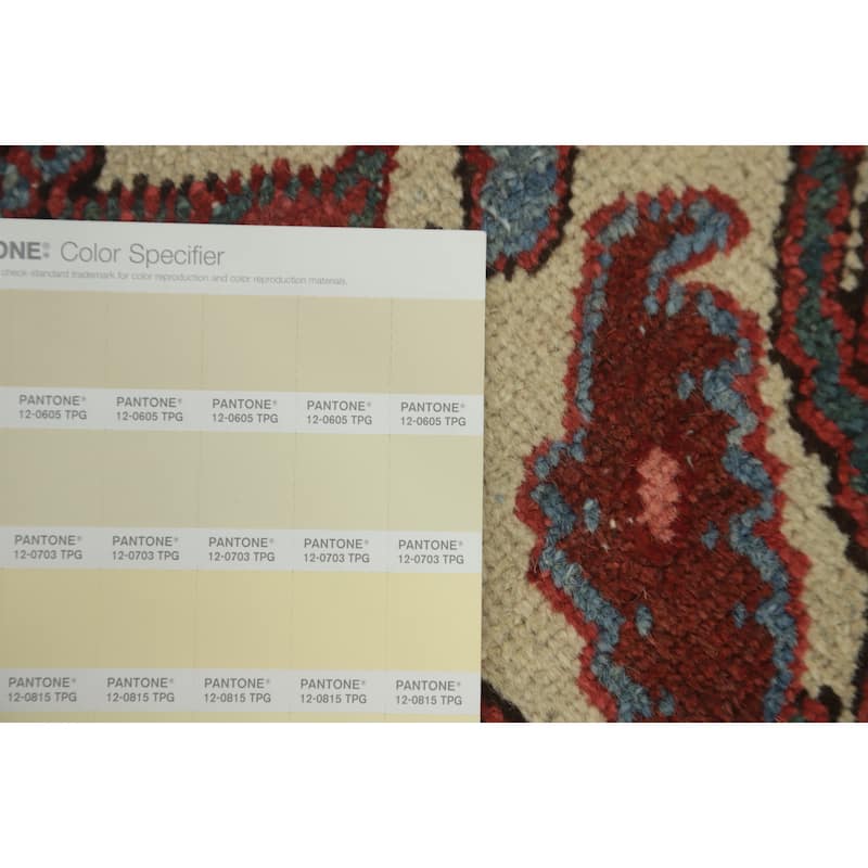 Hand Knotted Oriental 100% Wool Carpet Traditional Medallion Oranges & Rust Heriz (serapi) Area Rug - 11' 9'' X 8' 6''