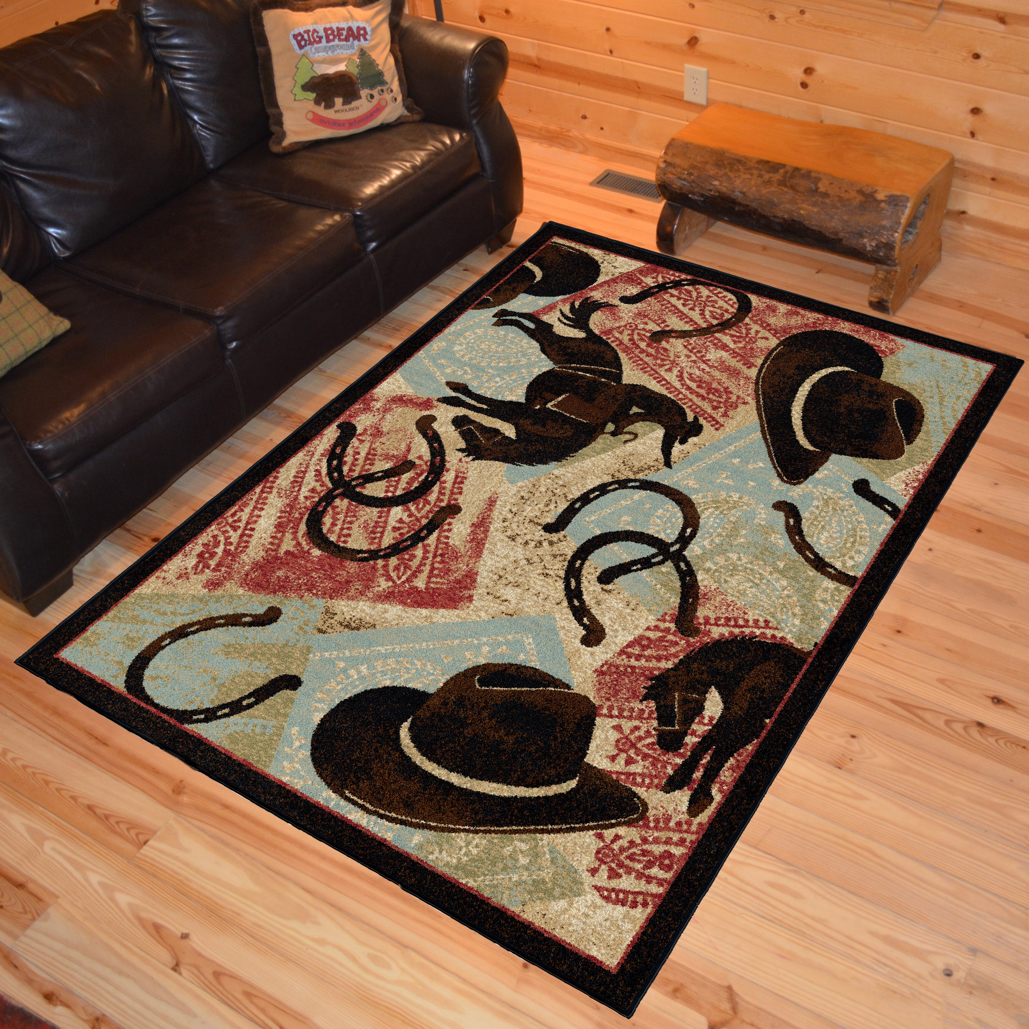 American Destination Lodge Western Cowboy Area Rug