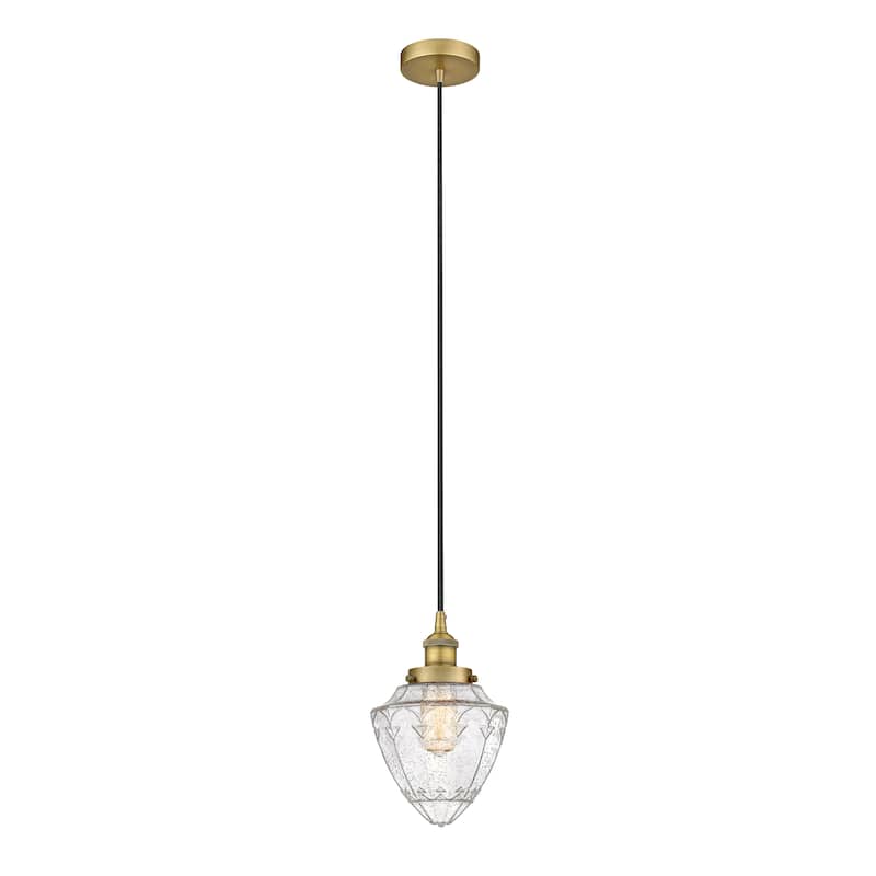 Innovations Lighting Bullet - 1 Light 7" Cord Hung Mini Pendant - Brushed Brass/Seedy
