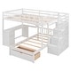preview thumbnail 8 of 22, Elegant Twin over Full Bunk Bed with Desk, Drawers and Shelves
