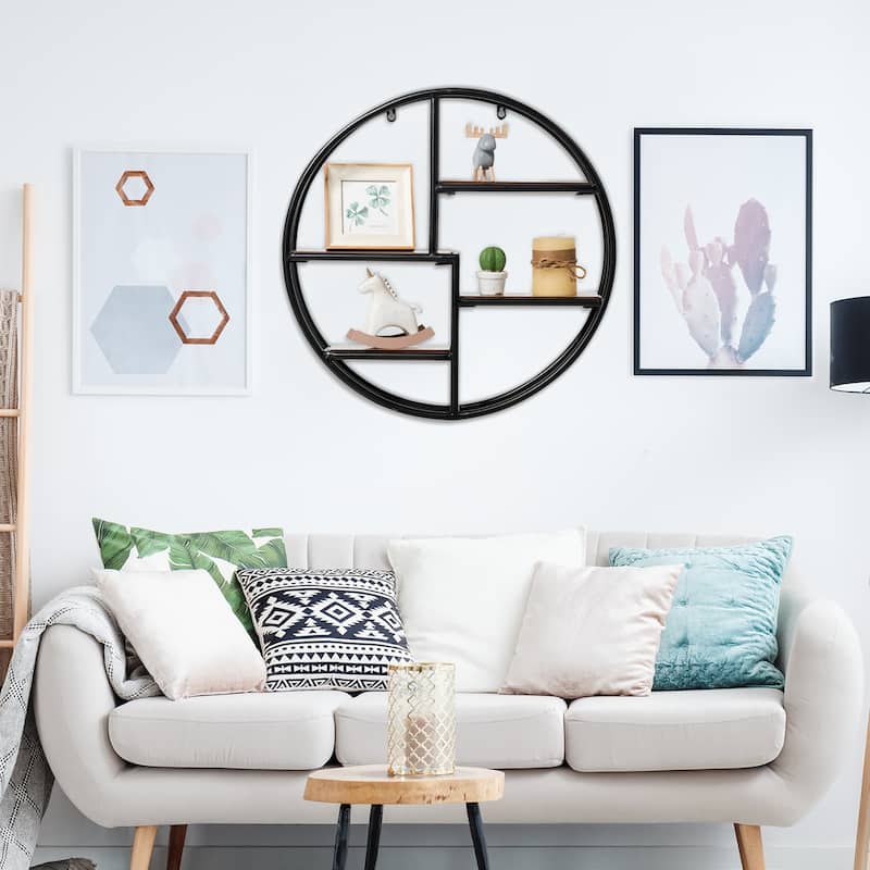 Wall Mounted Circular Shelf Round Wall Hanging 4Tier Shelves