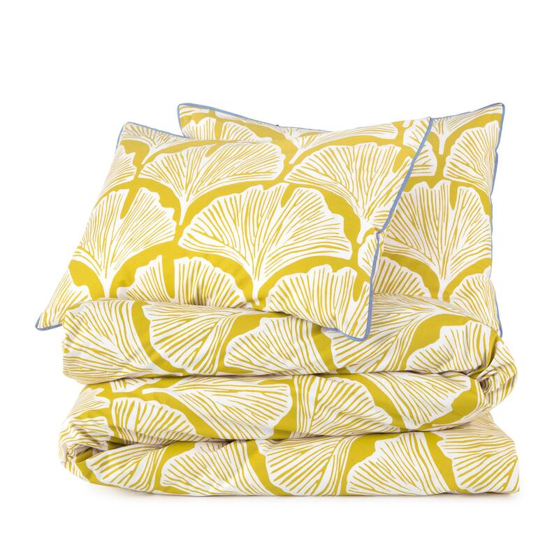 Novogratz by Utica Feather Palm Golden Mustard Comforter Set