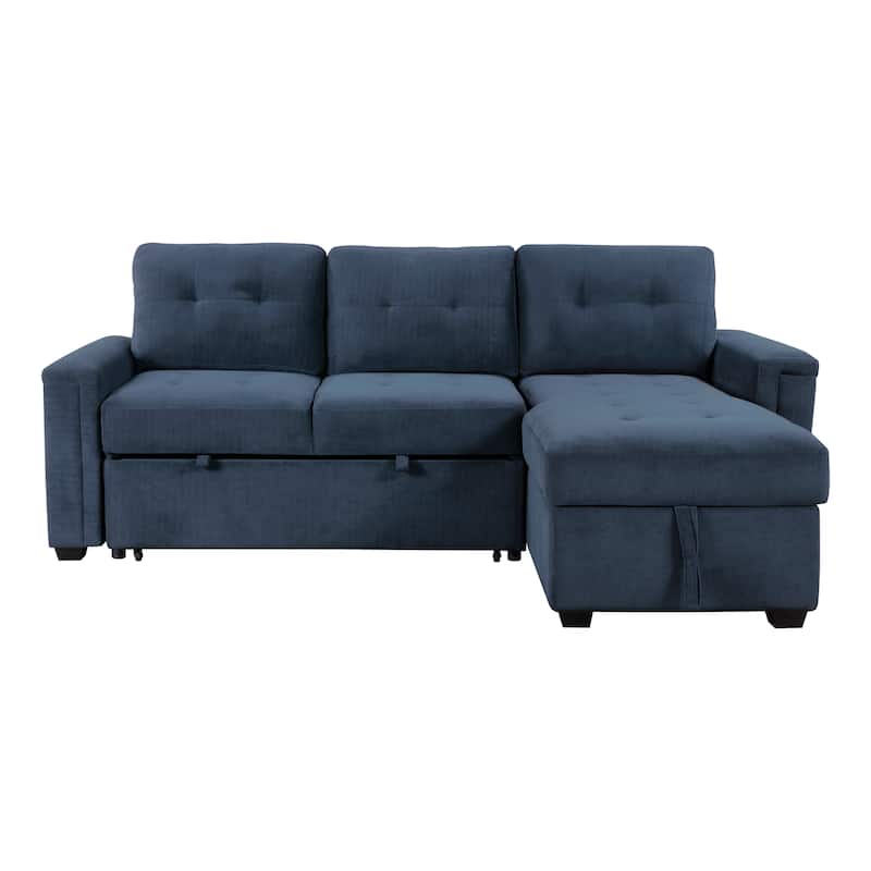 Scarlett Textured Fabric Sectional Sofa with Reversible Chaise