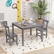 preview thumbnail 6 of 19, Costway Wooden Kids Table and 2 Chairs Set with Rubber Wood Legs - See Details