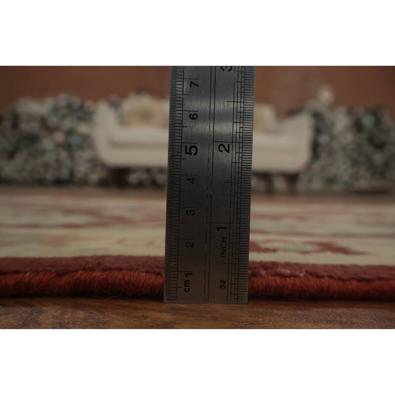 Hand Knotted Oriental 100% Wool Carpet Traditional All-Over Oranges & Rust Ziegler Area Rug - 3' 1'' X 1' 11''