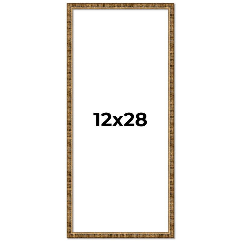 12x28 Frame Gold Solid Wood Picture Frame - Complete Modern Photo