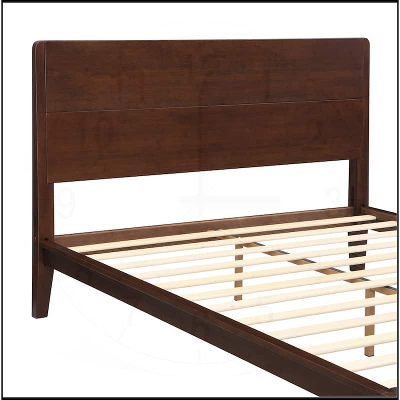 12 Inch Bamboo Wood Platform Bed with Wood Slat Metal Support