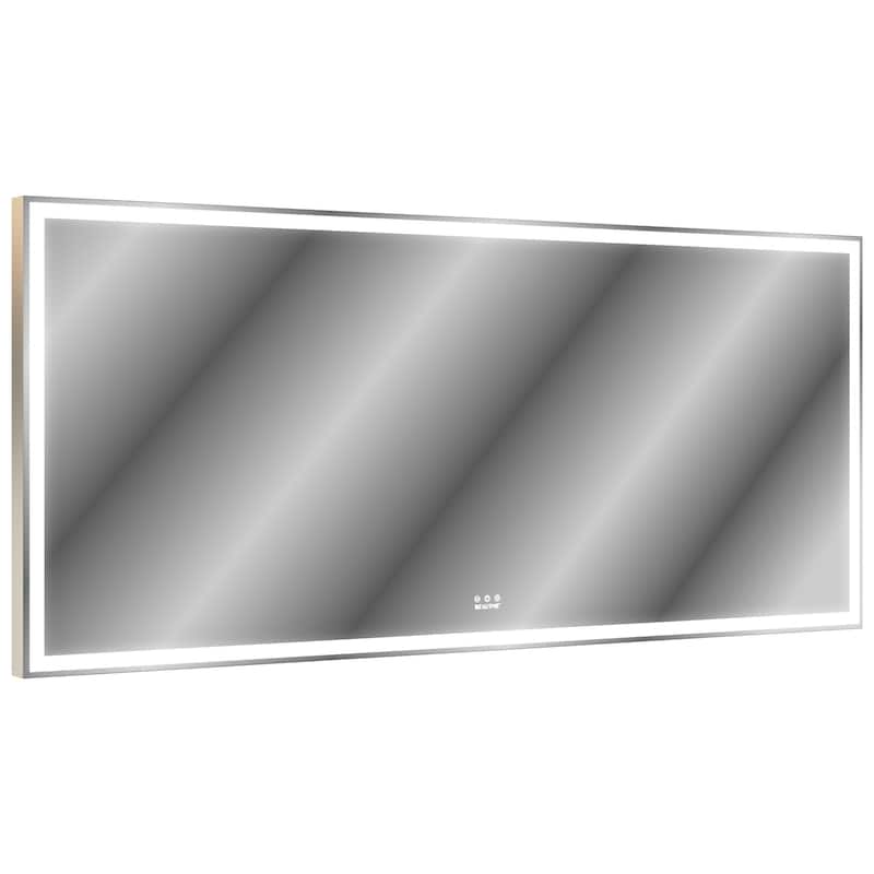 Rectangular Framed Wall Mounted LED Bathroom Vanity Mirror - 32" X 72"