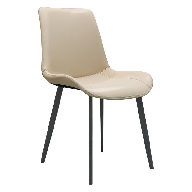 PU Leather Dining Chair with Metal Legs, Modern Upholstered Chair Set of 2 for Kitchen, Restaurant, Living, Meeting Room