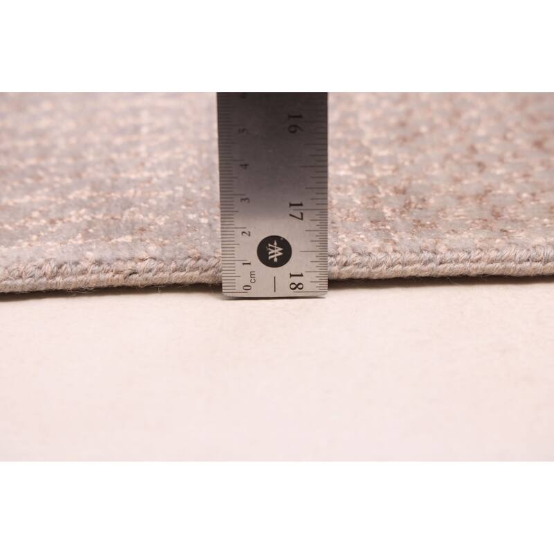 ECARPETGALLERY Hand-knotted Finest Silk Shadow Light Grey Viscose, Wool Rug - 5'11 x 8'11