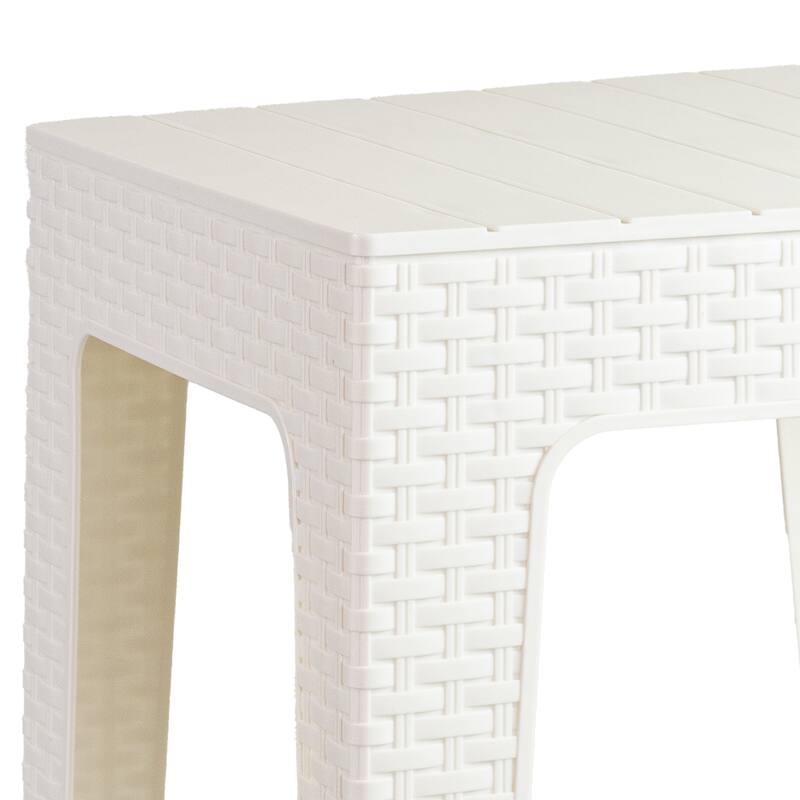 Sunnydaze 17.75" Square Outdoor Side Table - White - Set of 2