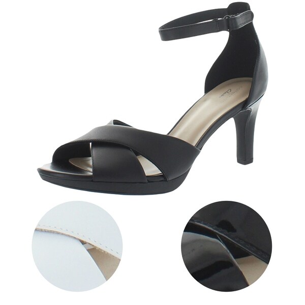 Clarks Collection Women's Adriel Cove Ankle Strap Heeled Sandal - Overstock - 33222619