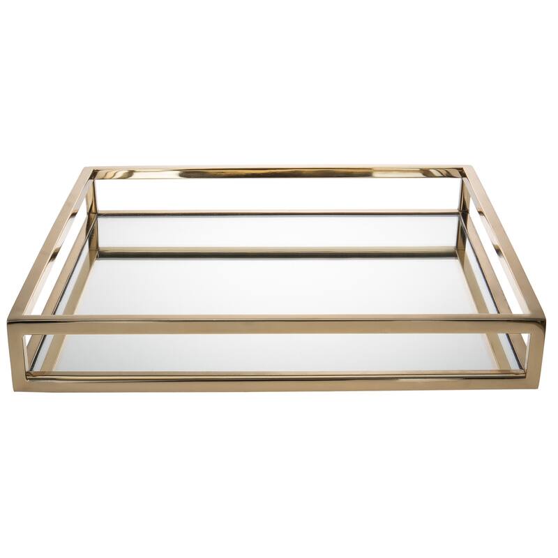 14" Gold Square Metal Serving Tray