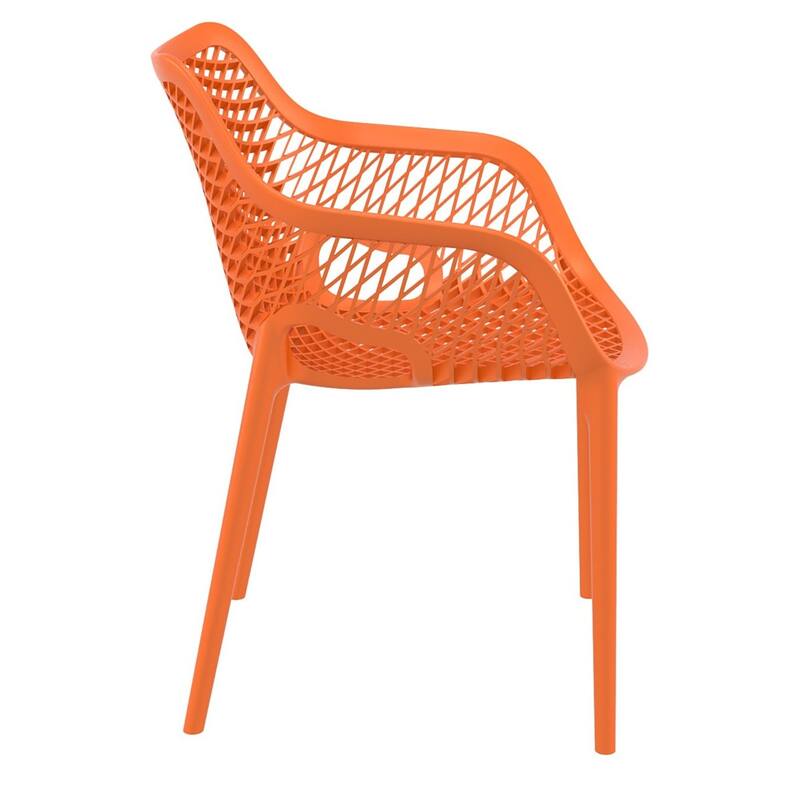 32.25" Orange Outdoor Patio Dining Arm Chair - Extra Large
