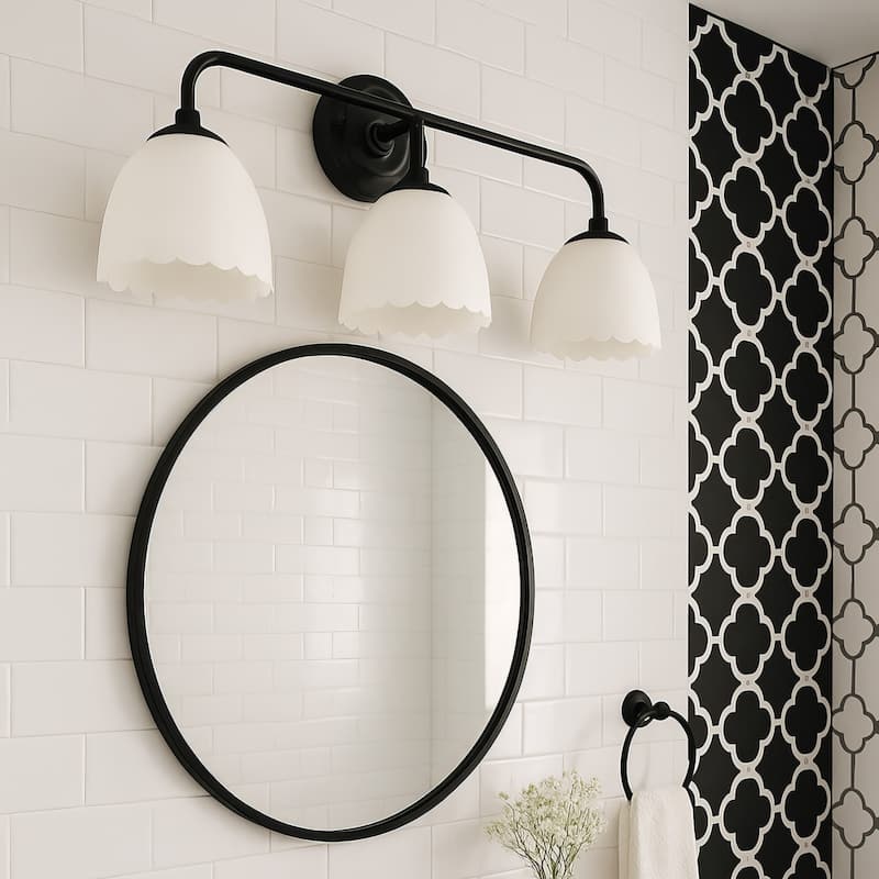 Golden Lighting Dorinda 3-light Vanity in Matte Black