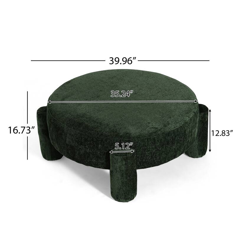 Christopher Knight Home - Aster Modern Fully Upholstered Round Large Ottoman with Wide Seat
