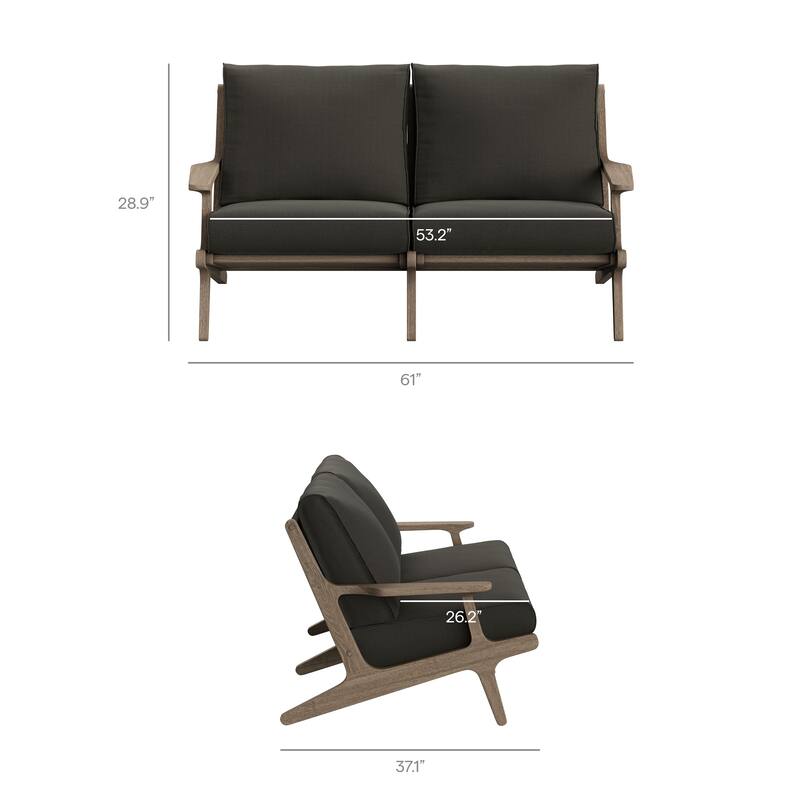 Saratoga Outdoor Patio Teak Wood Loveseat