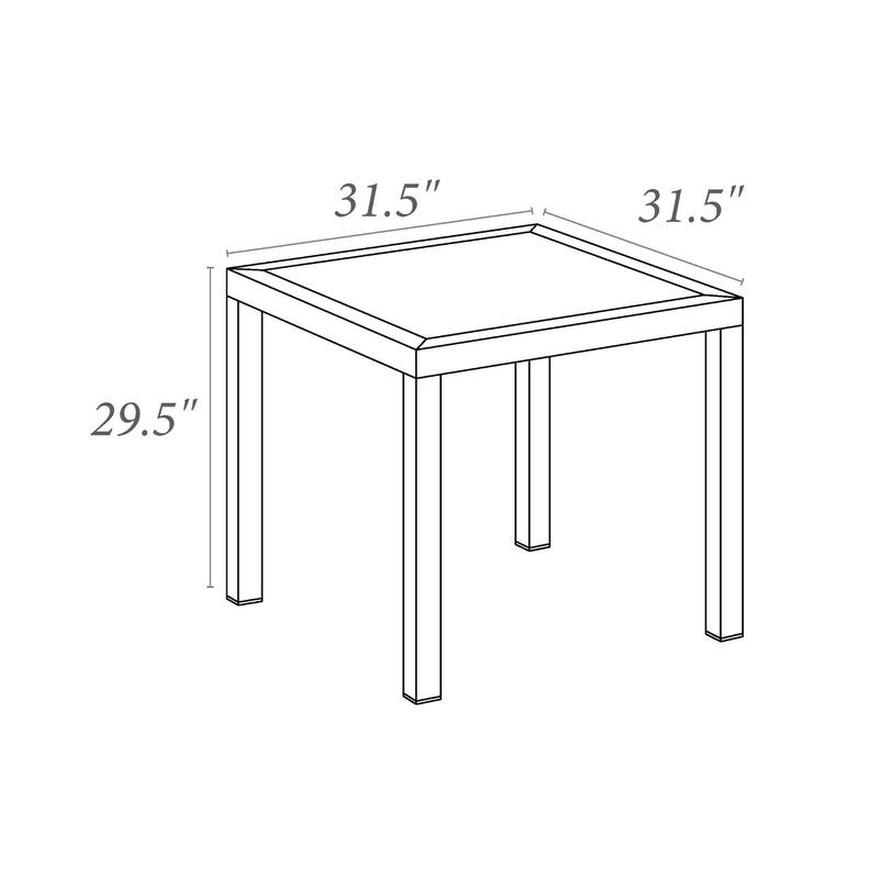 31.5" Gray Wickerlook Square Patio Dining Table