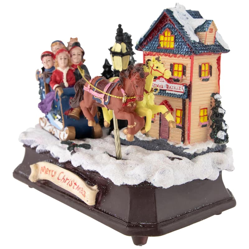 Animated and Musical Christmas Sleigh Decoration - 6.25"