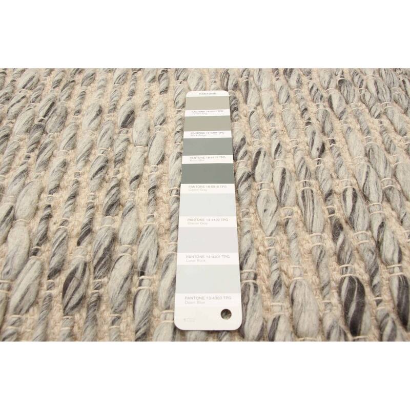 ECARPETGALLERY Braid weave Sienna Khaki Wool Rug - 5'4 x 7'7