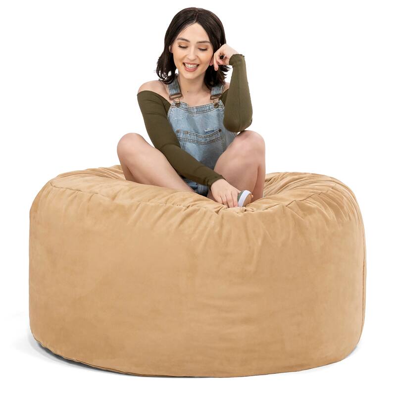 Jaxx 4 Foot Saxx Large Bean Bag Chair and Lounger for Teens and Adults - Microsuede