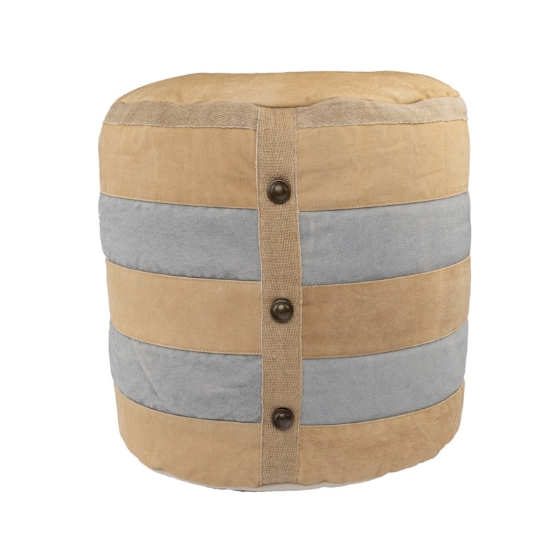 HomeRoots 16" Tan 100% Cotton Ottoman