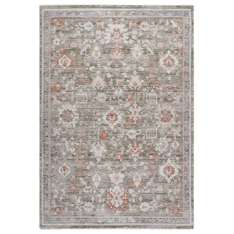 SAFAVIEH Grove Lieschen Traditional Floral Rug - Green/Grey - 5'3" x 7'6"