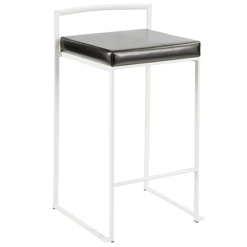 Porch & Den Forrest White Stackable Fully Welded Counter Stool (Set of 3)