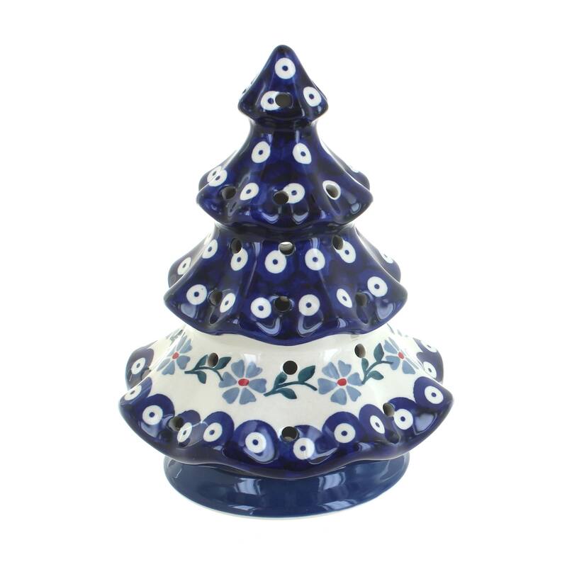 Blue Rose Polish Pottery C012 Manufaktura Tree Luminary - Blue Violet