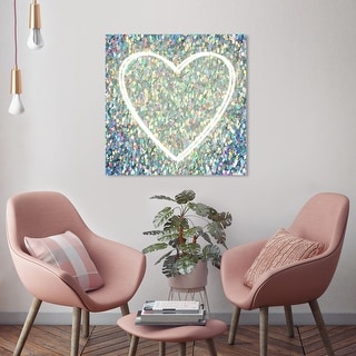 Oliver Gal 'Neon Heart' Fashion and Glam Wall Art Canvas Print Hearts - Pink, Gray | Overstock.com Shopping - The Best Deals on Gallery Wrapped Canvas | 37052841