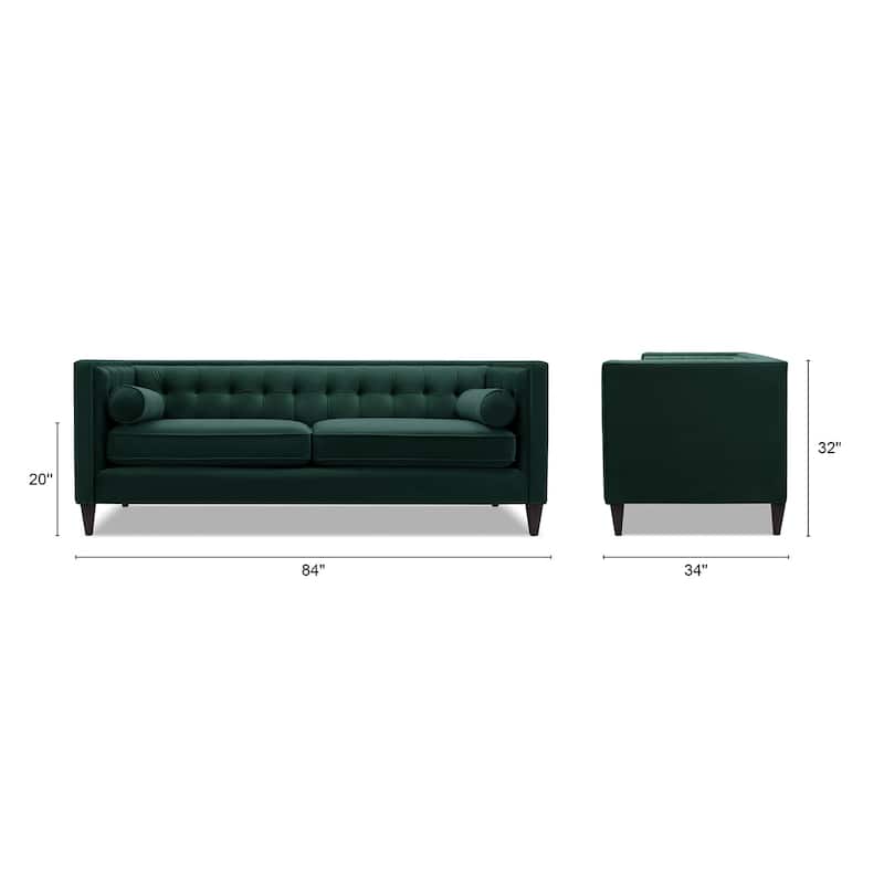 Jack 84" Modern Upholstered Tufted Tuxedo Sofa