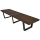 preview thumbnail 25 of 60, Solid Wood Entryway Bench Rubberwood Platform Vanity Bench with Slatted Design for Living Room & Bedroom Furniture 72-Inch Wide - Dark Walnut