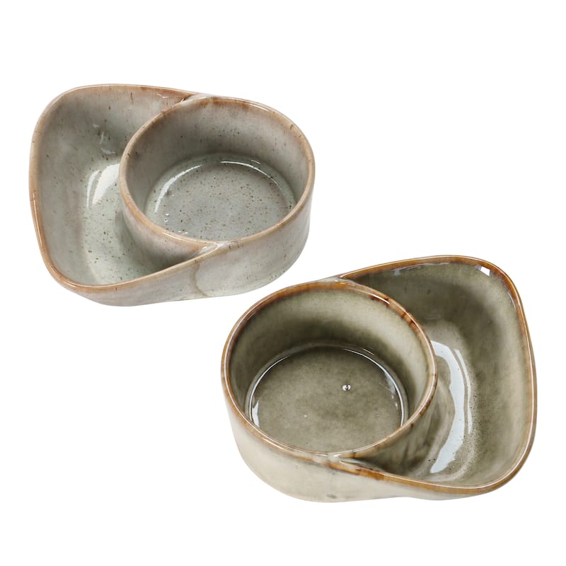Stoneware Cracker & Soup Bowl, Reactive Glaze, 2 Colors (Each One Will Vary)