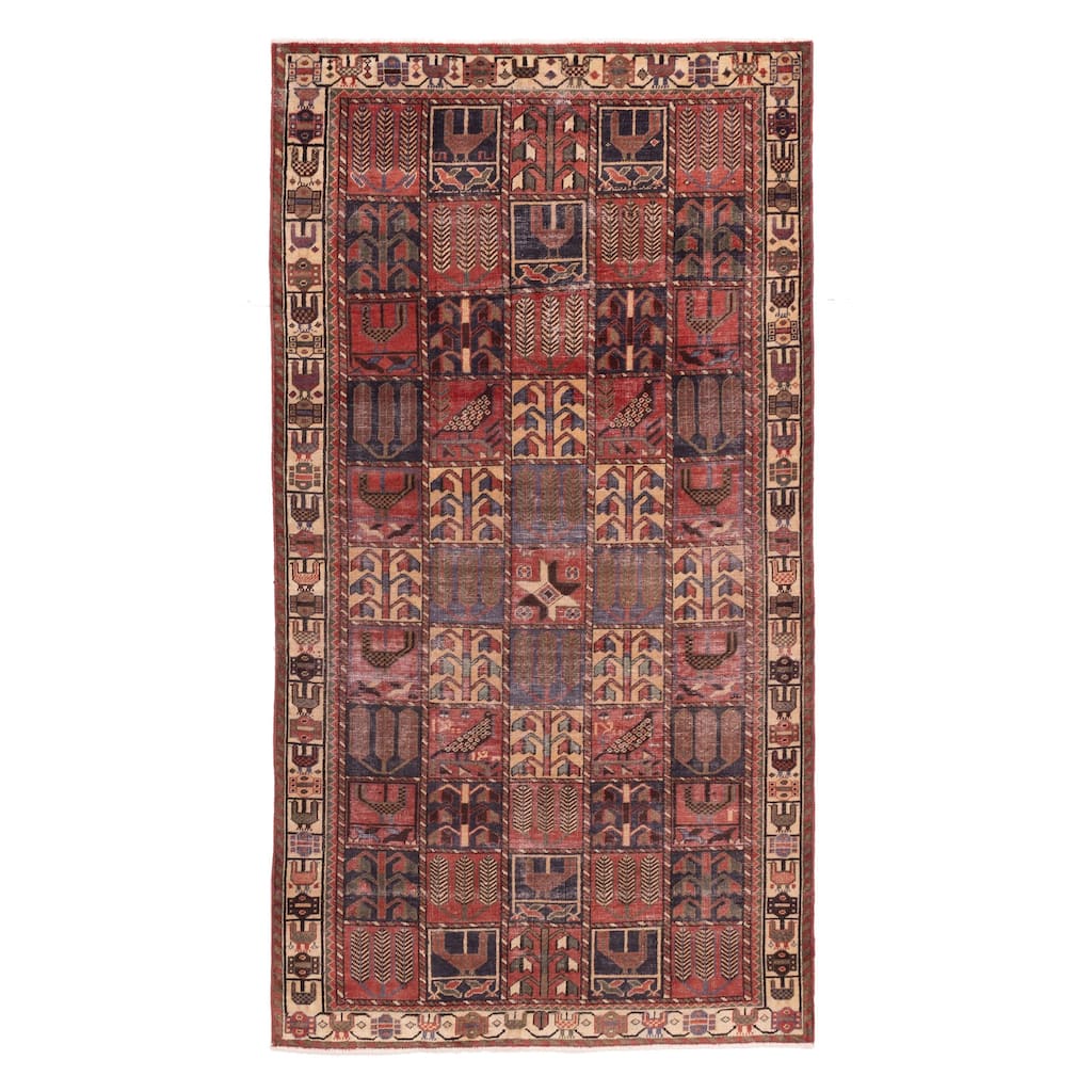 ECARPETGALLERY Hand-knotted Kayseri Vintage Red Wool Rug - 4'9 x 9'3