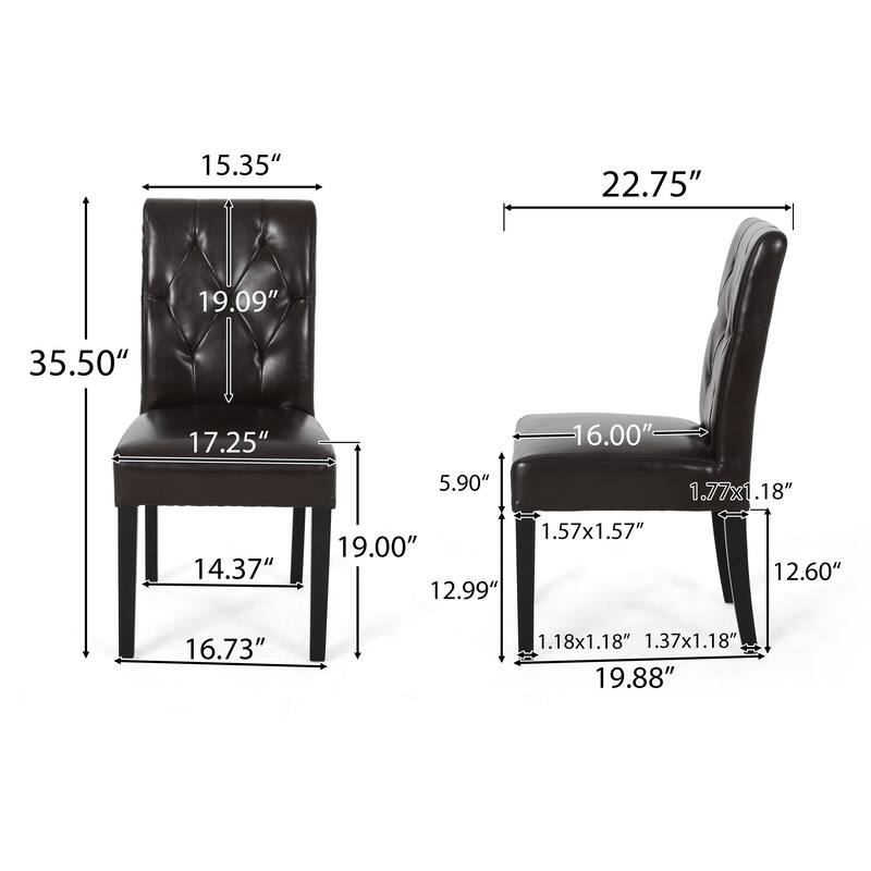 Gentry Bonded Leather Brown Dining Chair (Set of 2) by Christopher Knight Home Bed Bath