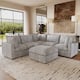 Option V Shaped Grey+ Ottoman